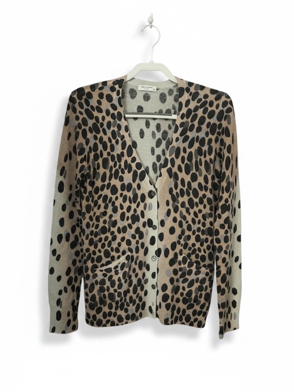 Equipment Leopard Print Cashmere Cardigan Sweater S